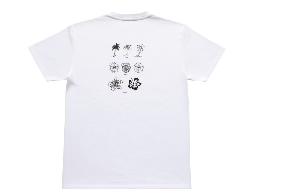 Crew neck tee - White beach