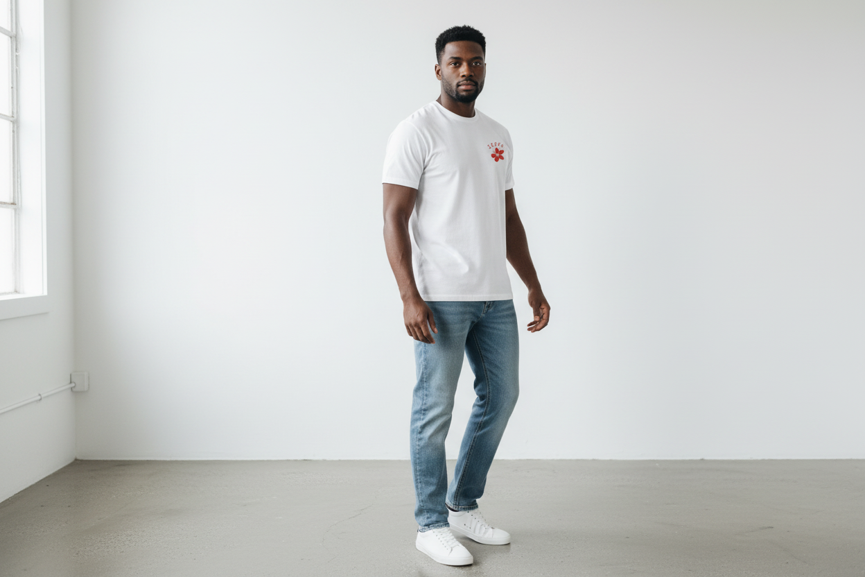 Crew neck tee - Hibiscus
