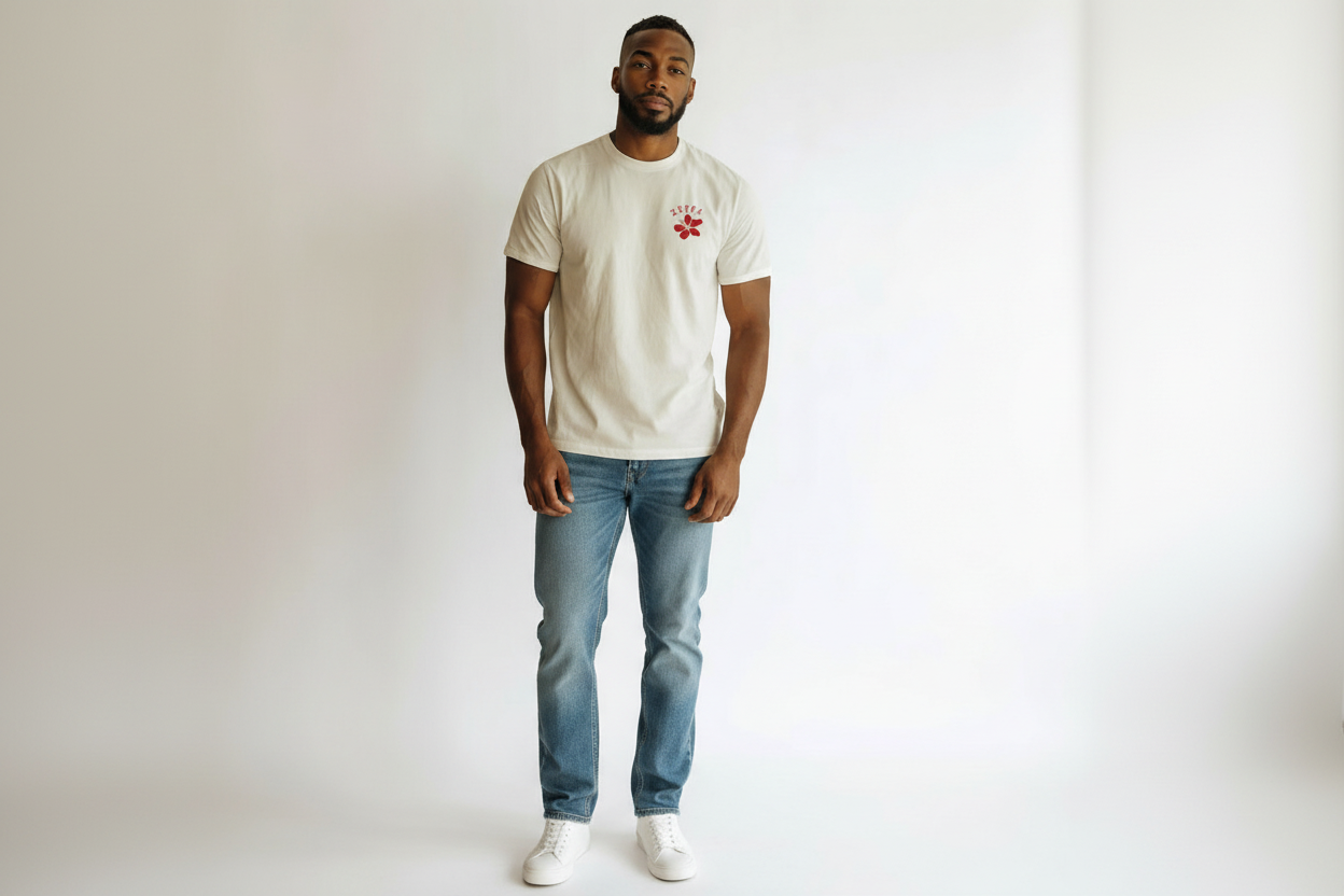 Crew neck tee - Hibiscus