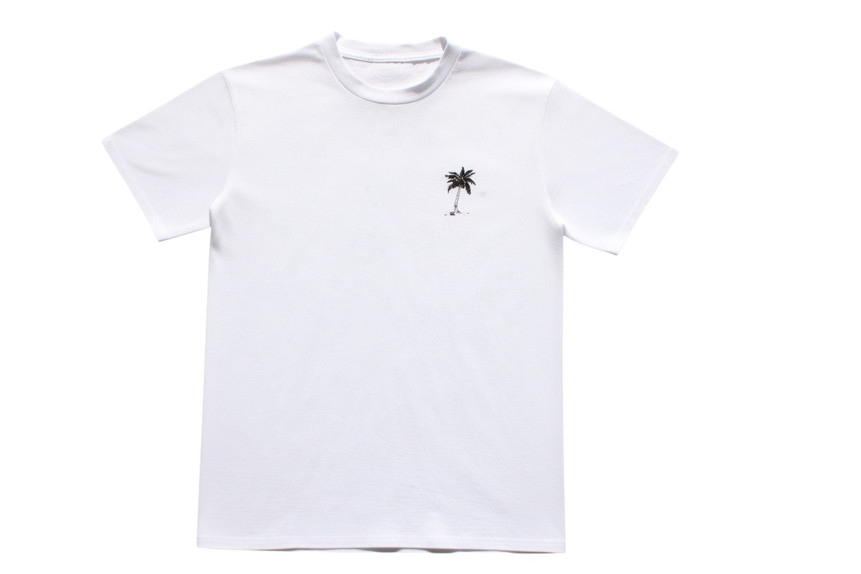 Crew neck tee - White beach