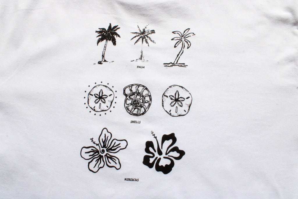 Crew neck tee - White beach