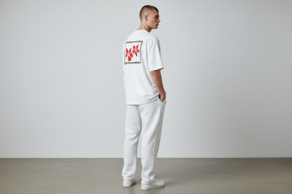 Crew neck tee - Flower Set (off white)
