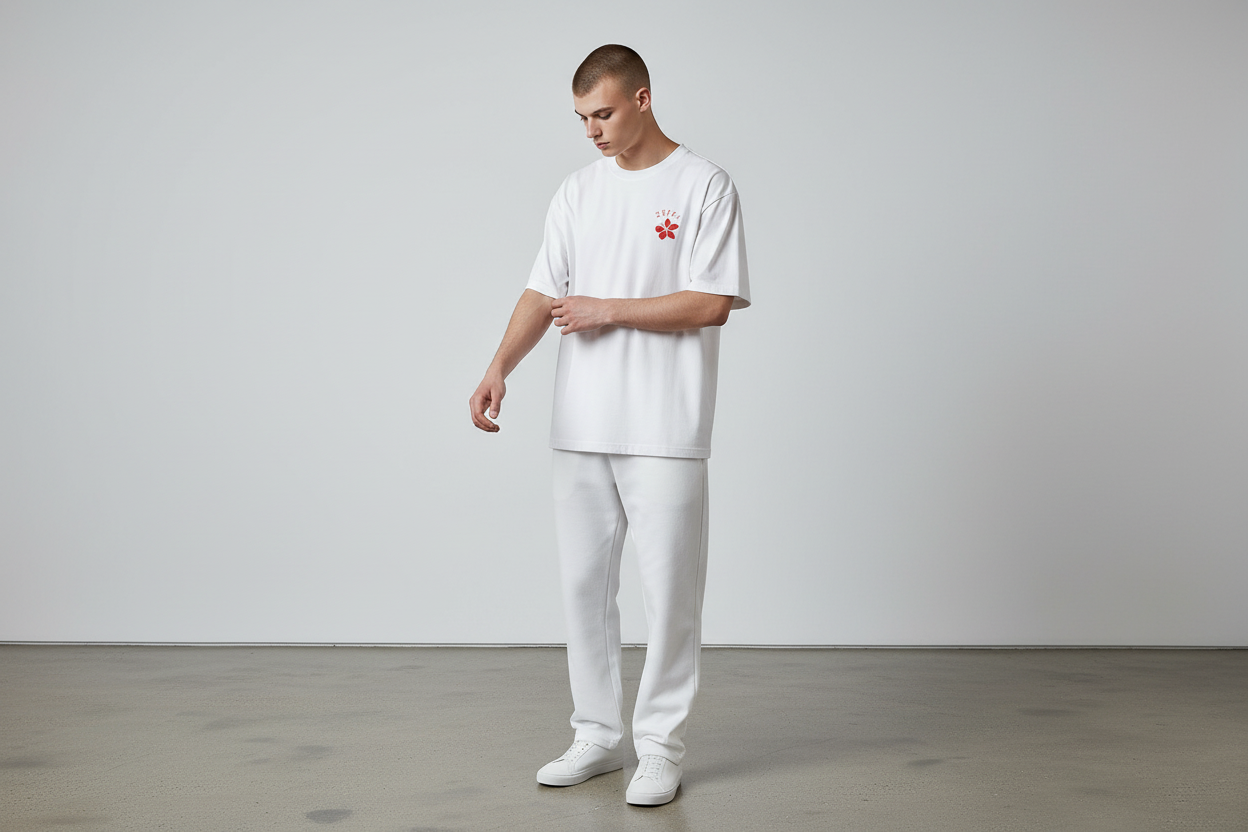 Crew neck tee - Flower Set (off white)